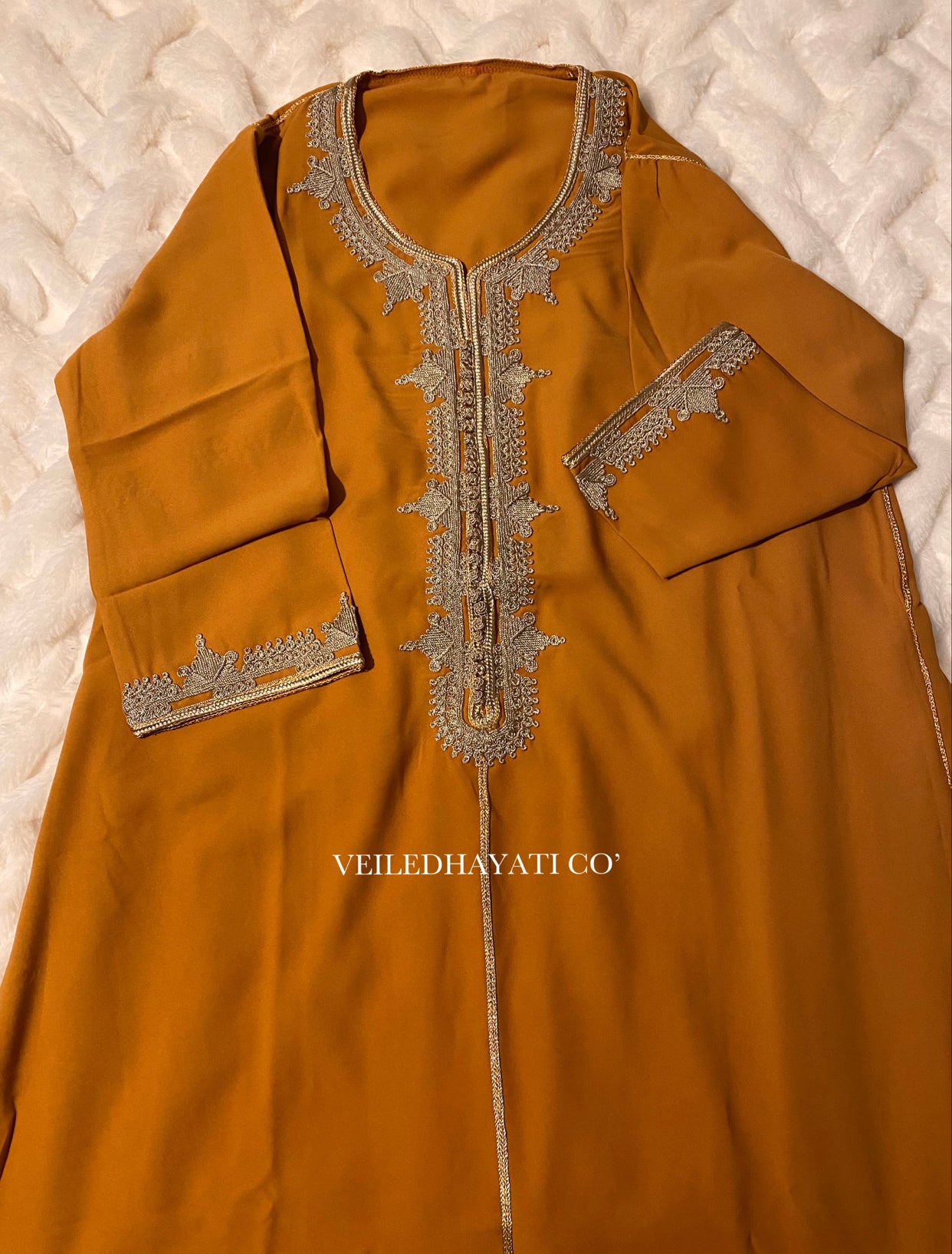 Tangerine Kaftan *hand-stiched*