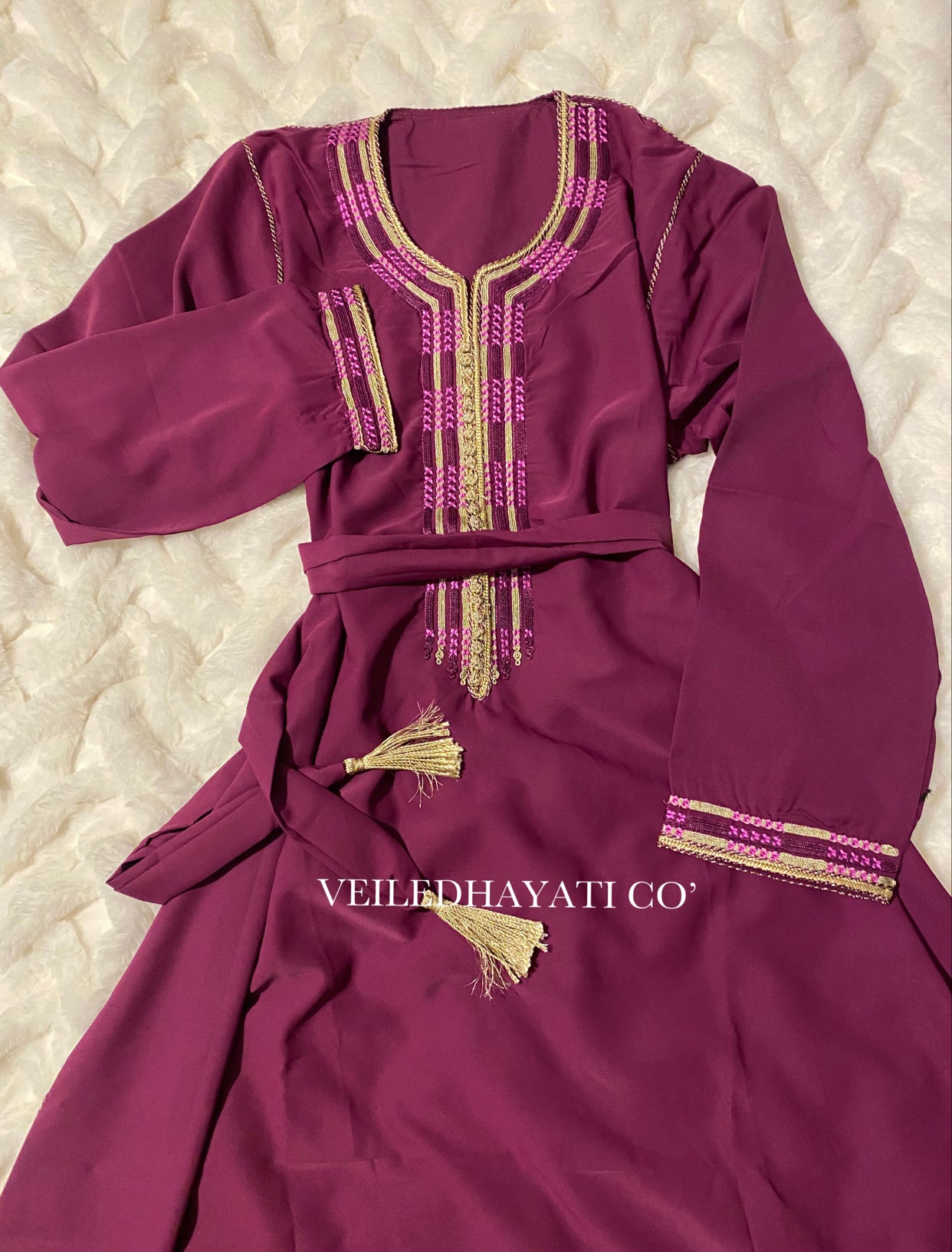 Pink Plum Kaftan *hand-stitched*