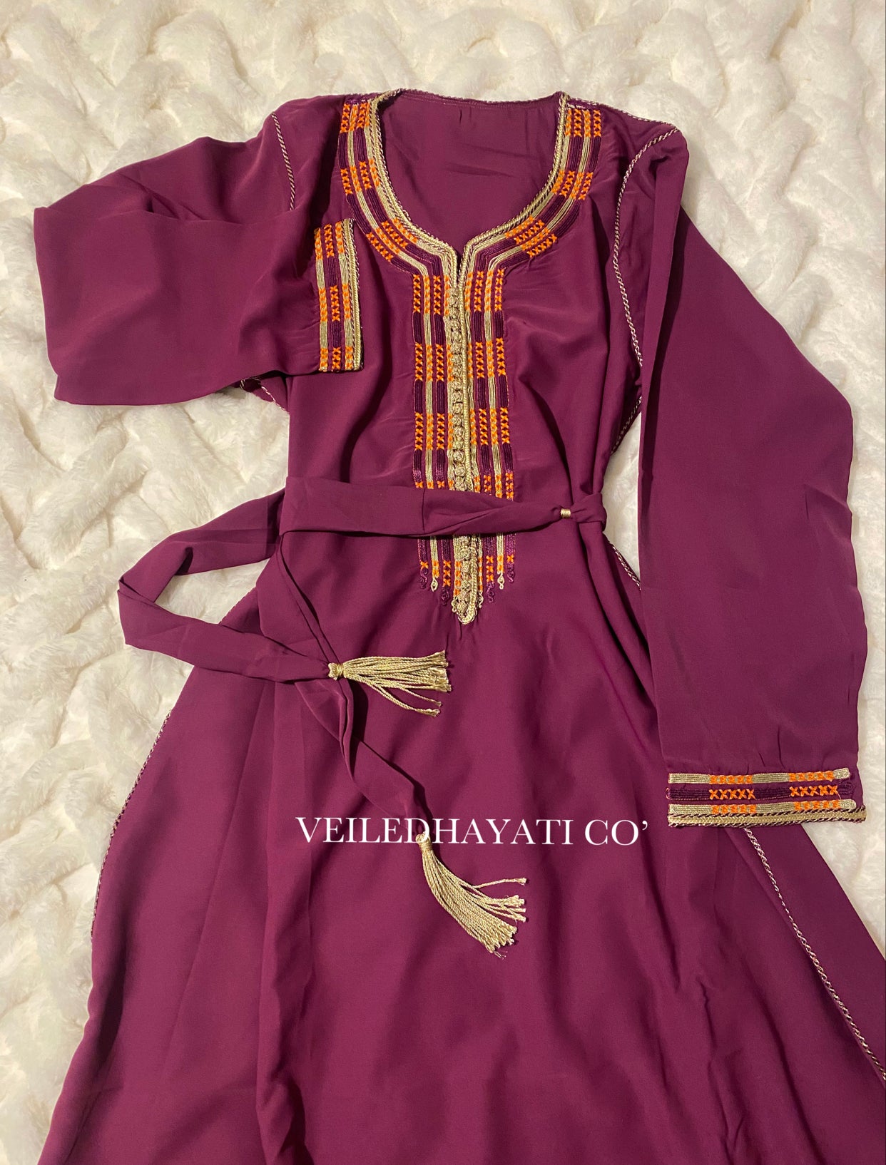 Orange Plum Kaftan *hand-stitched*