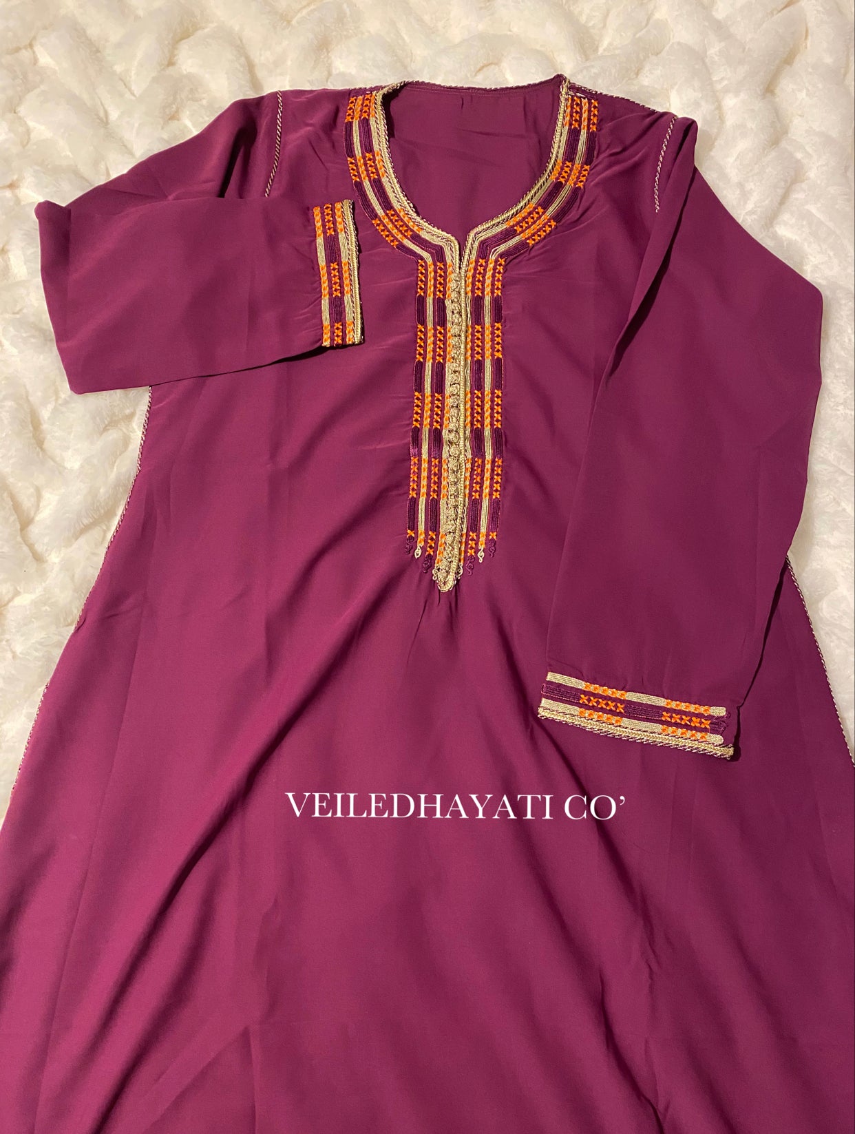 Orange Plum Kaftan *hand-stitched*