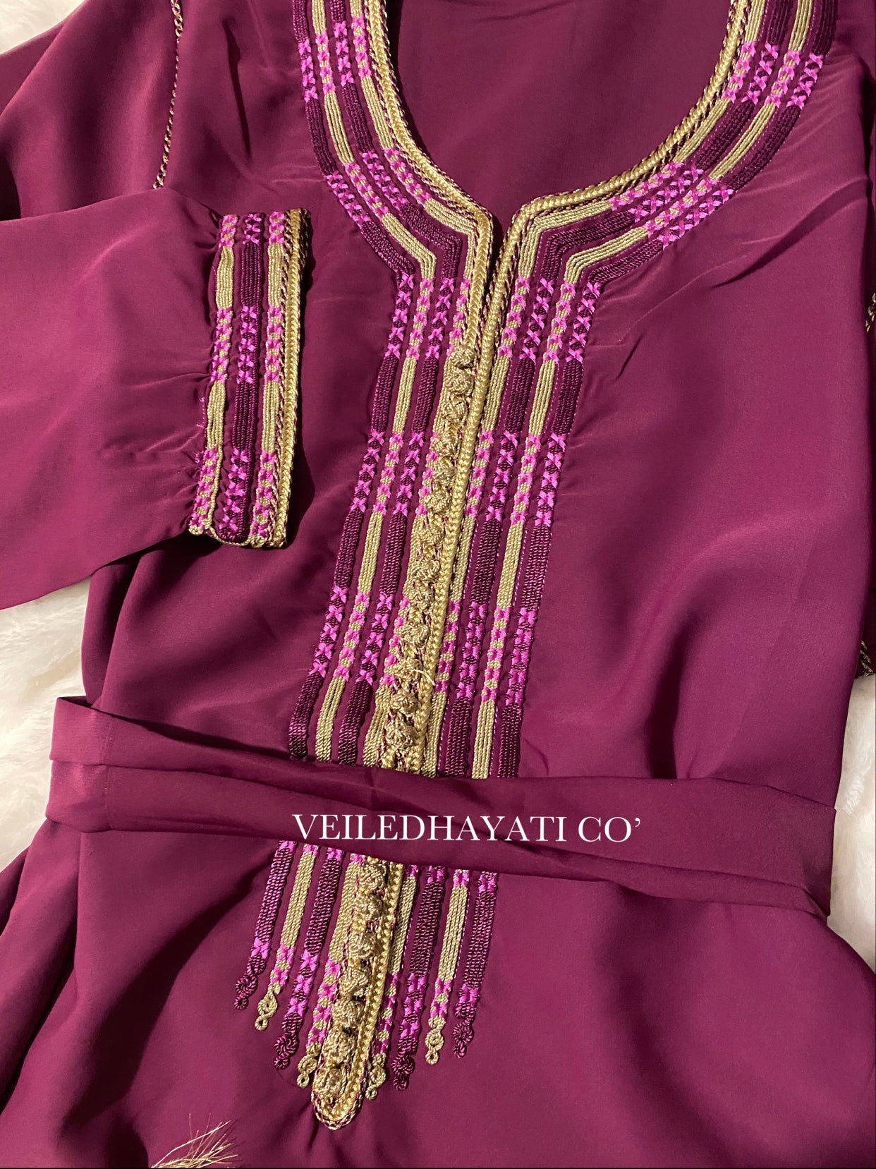 Pink Plum Kaftan *hand-stitched*