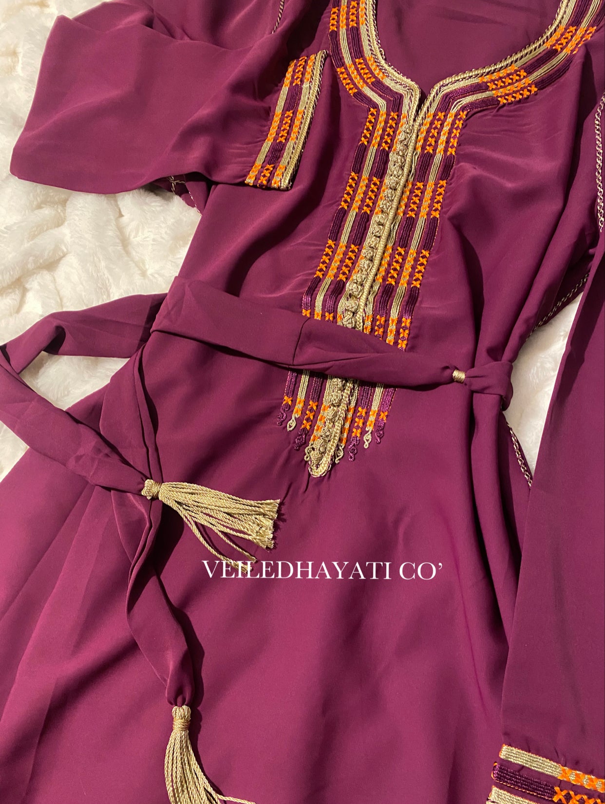 Orange Plum Kaftan *hand-stitched*