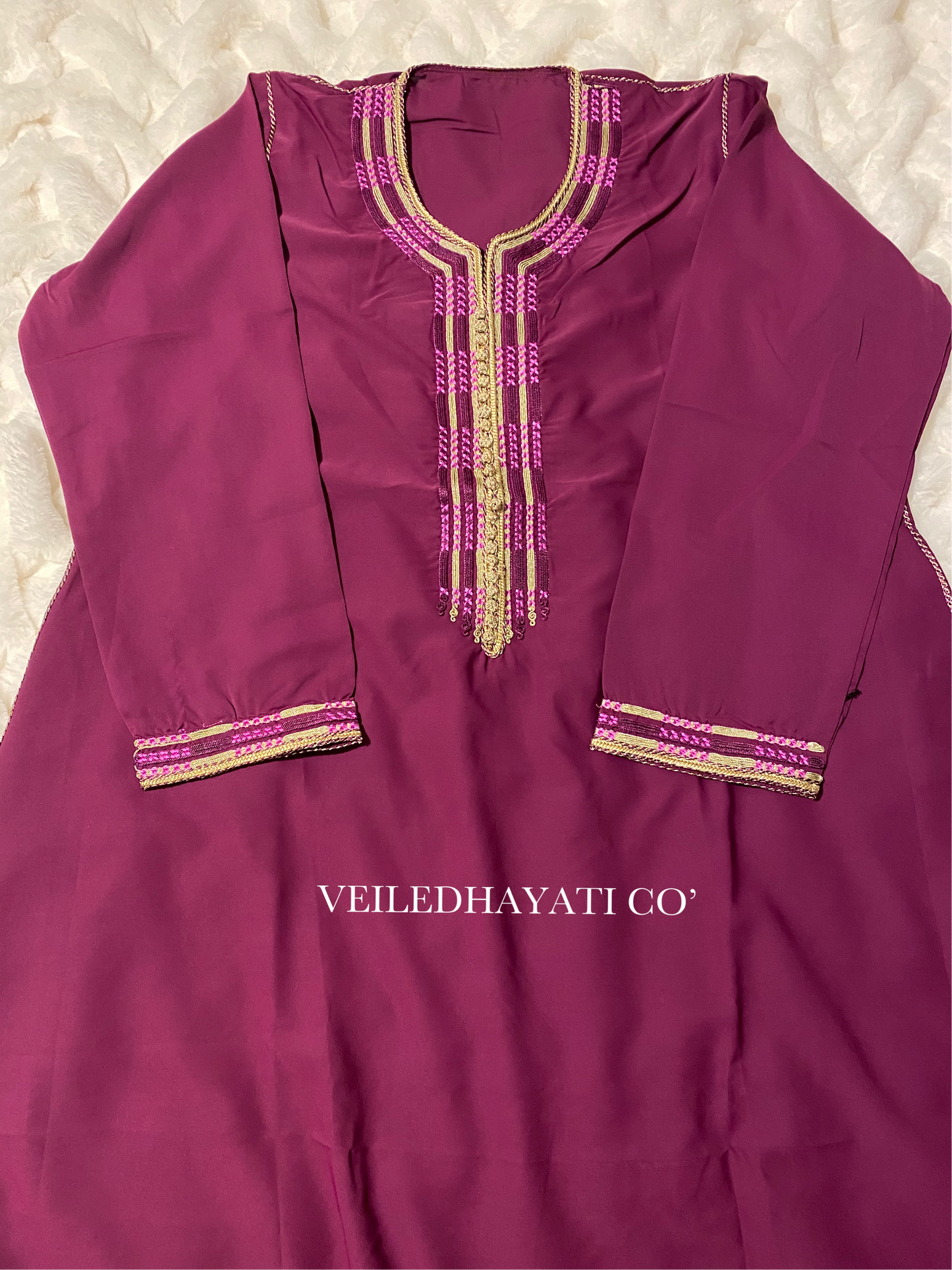 Pink Plum Kaftan *hand-stitched*