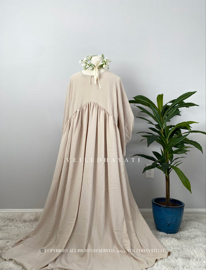 ♡ Creme Rose (beige)| Dahlia Abaya ♡