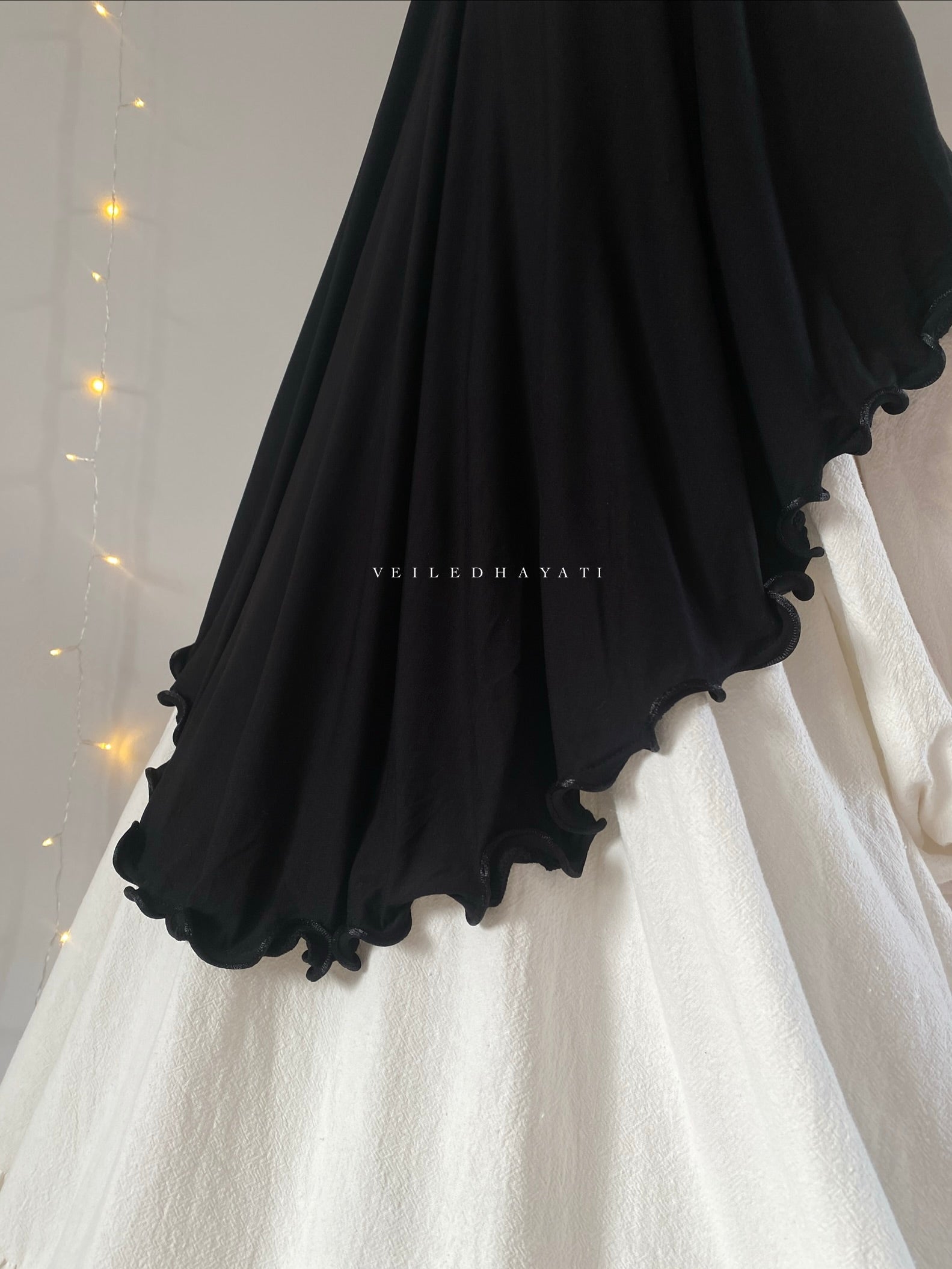 Mini petite friendly all natural khimar,bamboo jersey khimar. Black mini natural khimar. 