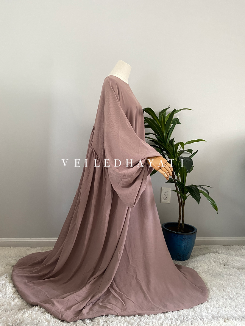 Soft Taupe | Asiyah Abaya ♡ – Veiled Hayati