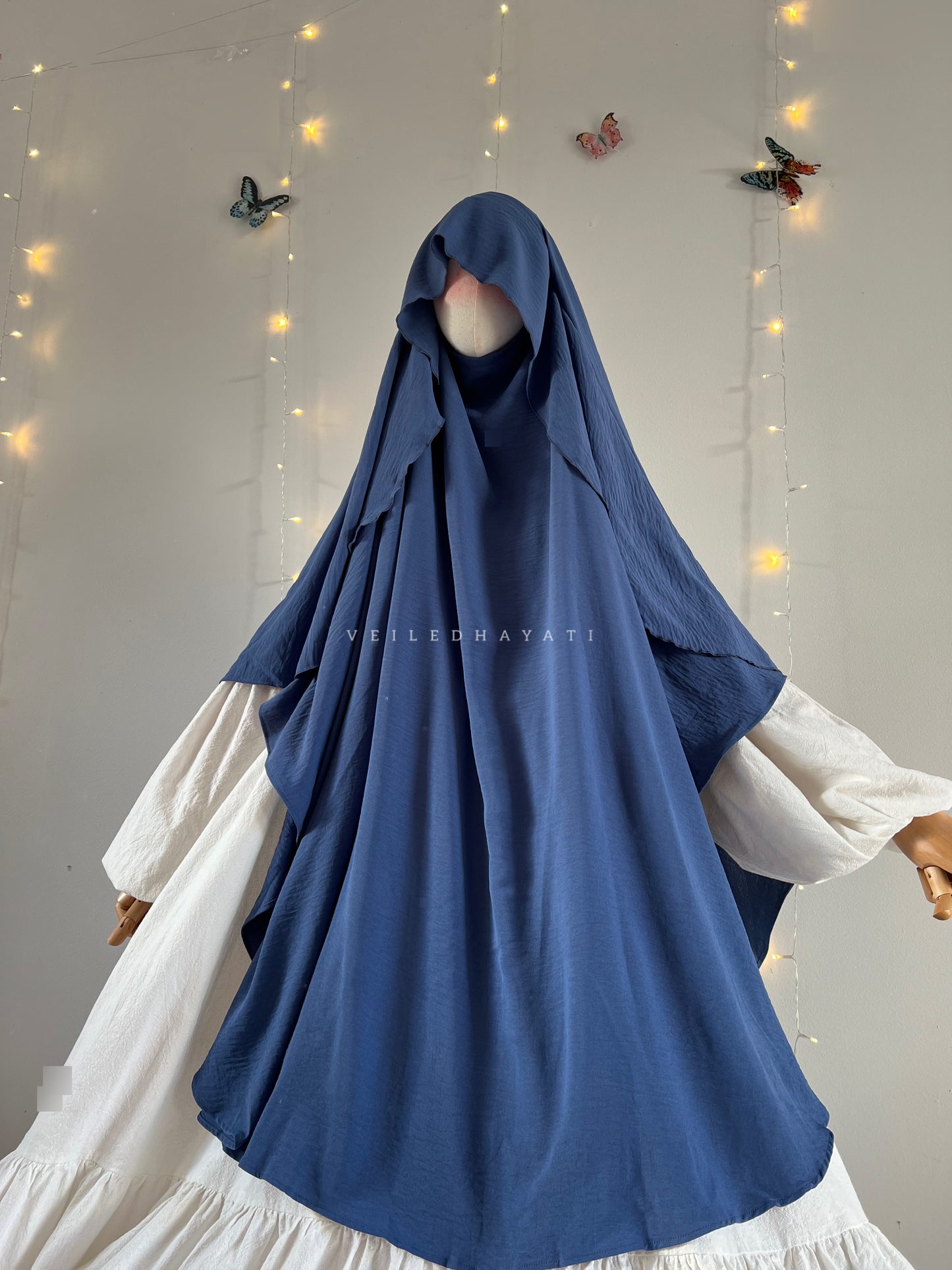 ♡ Vintage Denim | Butterfly Khimar ♡