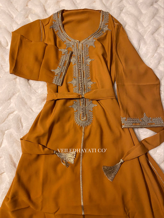 Tangerine Kaftan *hand-stiched*