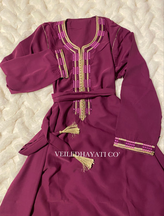Pink Plum Kaftan *hand-stitched*